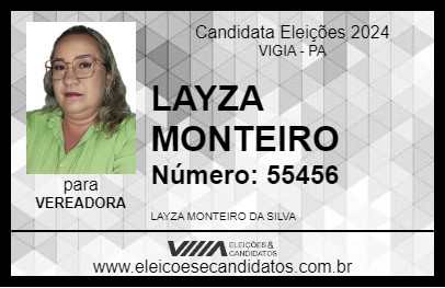 Candidato LAYZA MONTEIRO 2024 - VIGIA - Eleições