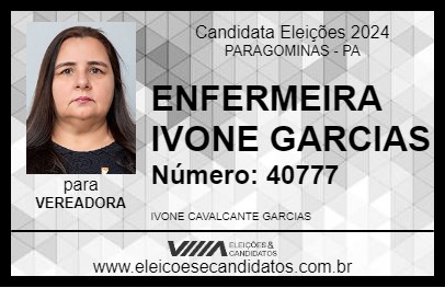 Candidato ENFERMEIRA IVONE GARCIAS 2024 - PARAGOMINAS - Eleições