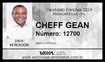 Candidato CHEFF GEAN 2024 - PARAUAPEBAS - Eleições