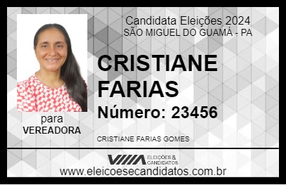 Candidato CRISTIANE FARIAS 2024 - SÃO MIGUEL DO GUAMÁ - Eleições