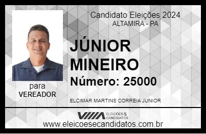 Candidato JÚNIOR MINEIRO 2024 - ALTAMIRA - Eleições