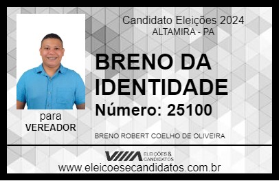 Candidato BRENO DA IDENTIDADE 2024 - ALTAMIRA - Eleições