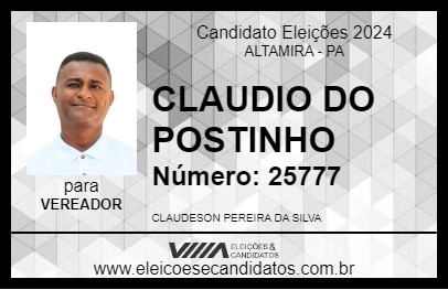 Candidato CLAUDIO DO POSTINHO 2024 - ALTAMIRA - Eleições