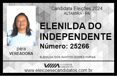 Candidato ELENILDA DO INDEPENDENTE 2024 - ALTAMIRA - Eleições