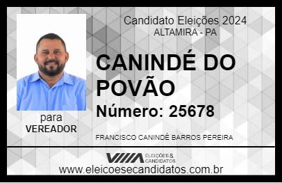 Candidato CANINDÉ DO POVÃO 2024 - ALTAMIRA - Eleições