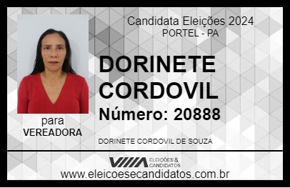 Candidato DORINETE CORDOVIL 2024 - PORTEL - Eleições