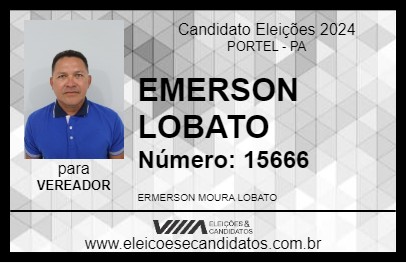 Candidato EMERSON LOBATO 2024 - PORTEL - Eleições