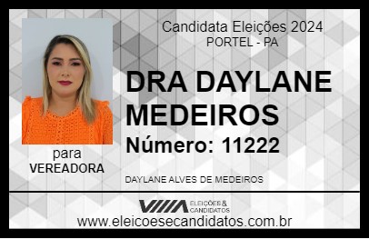 Candidato DRA DAYLANE MEDEIROS 2024 - PORTEL - Eleições