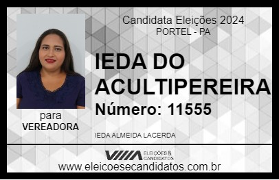 Candidato IEDA DO ACULTIPEREIRA 2024 - PORTEL - Eleições