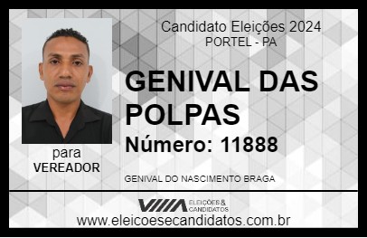 Candidato GENIVAL DAS POLPAS 2024 - PORTEL - Eleições