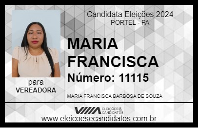 Candidato MARIA FRANCISCA 2024 - PORTEL - Eleições