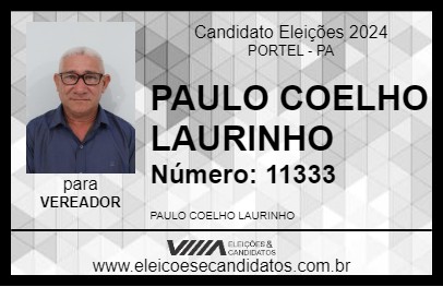 Candidato PAULO COELHO LAURINHO 2024 - PORTEL - Eleições