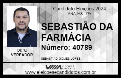 Candidato SEBASTIÃO DA FARMÁCIA 2024 - ANAJÁS - Eleições