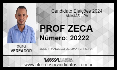 Candidato PROF ZECA 2024 - ANAJÁS - Eleições