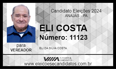 Candidato ELI COSTA 2024 - ANAJÁS - Eleições