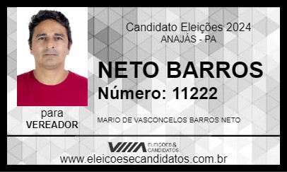 Candidato NETO BARROS 2024 - ANAJÁS - Eleições