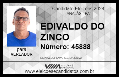 Candidato EDIVALDO DO ZINCO 2024 - ANAJÁS - Eleições