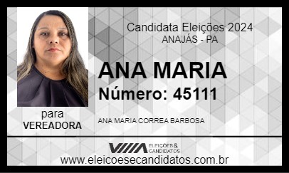 Candidato ANA MARIA 2024 - ANAJÁS - Eleições