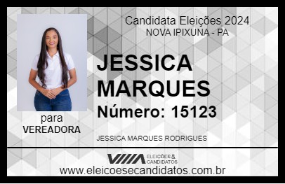 Candidato JESSICA MARQUES 2024 - NOVA IPIXUNA - Eleições