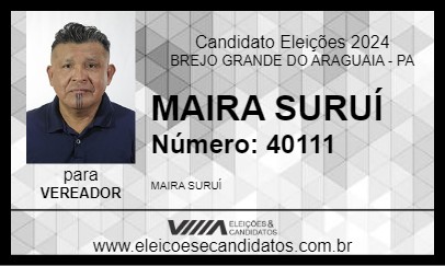 Candidato MAIRA SURUÍ 2024 - BREJO GRANDE DO ARAGUAIA - Eleições