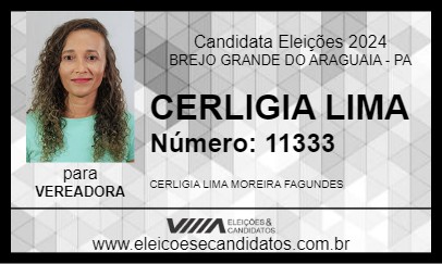 Candidato CERLIGIA LIMA 2024 - BREJO GRANDE DO ARAGUAIA - Eleições