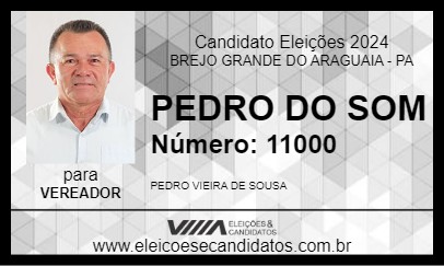 Candidato PEDRO DO SOM 2024 - BREJO GRANDE DO ARAGUAIA - Eleições