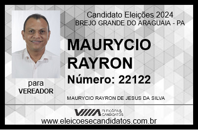 Candidato MAURYCIO RAYRON 2024 - BREJO GRANDE DO ARAGUAIA - Eleições