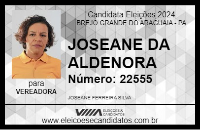 Candidato JOSEANE DA ALDENORA 2024 - BREJO GRANDE DO ARAGUAIA - Eleições