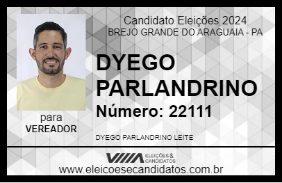 Candidato DYEGO PARLANDRINO 2024 - BREJO GRANDE DO ARAGUAIA - Eleições