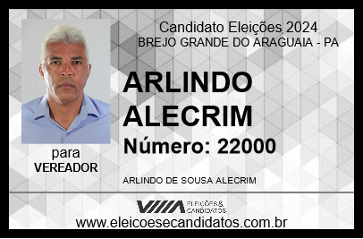 Candidato ARLINDO ALECRIM 2024 - BREJO GRANDE DO ARAGUAIA - Eleições