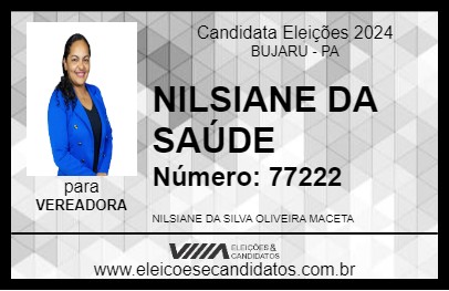 Candidato NILSIANE DA SAÚDE 2024 - BUJARU - Eleições