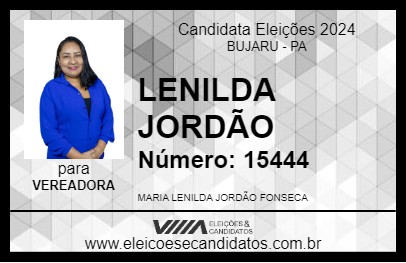 Candidato LENILDA JORDÃO 2024 - BUJARU - Eleições