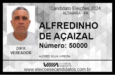 Candidato ALFREDINHO DE AÇAIZAL 2024 - ALTAMIRA - Eleições