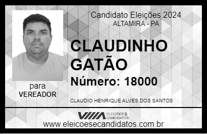 Candidato CLAUDINHO GATÃO 2024 - ALTAMIRA - Eleições