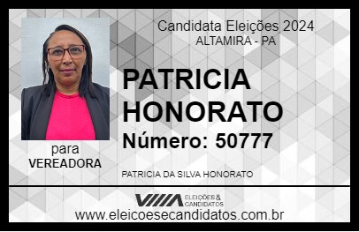 Candidato PATRICIA HONORATO 2024 - ALTAMIRA - Eleições