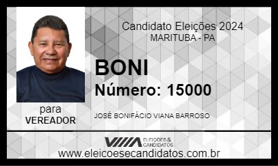 Candidato BONI 2024 - MARITUBA - Eleições