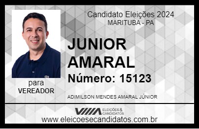 Candidato JUNIOR AMARAL 2024 - MARITUBA - Eleições