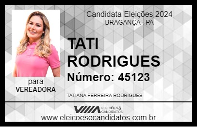 Candidato TATI RODRIGUES 2024 - BRAGANÇA - Eleições