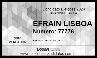 Candidato EFRAIN LISBOA 2024 - ANANINDEUA - Eleições