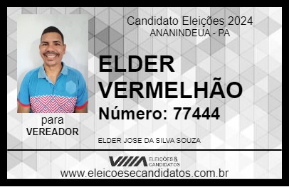 Candidato ELDER VERMELHÃO 2024 - ANANINDEUA - Eleições