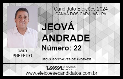 Candidato JEOVÁ ANDRADE 2024 - CANAÃ DOS CARAJÁS - Eleições