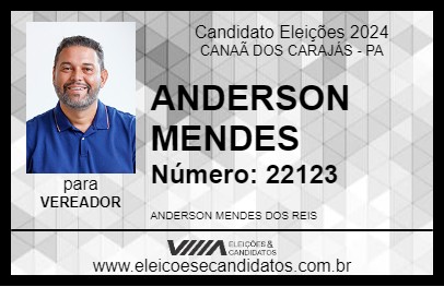 Candidato ANDERSON MENDES 2024 - CANAÃ DOS CARAJÁS - Eleições