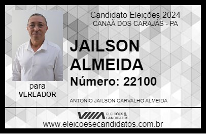 Candidato JAILSON ALMEIDA 2024 - CANAÃ DOS CARAJÁS - Eleições