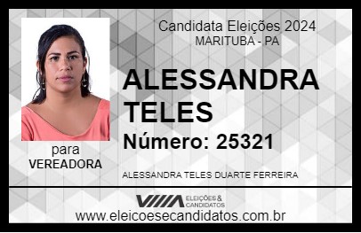 Candidato ALESSANDRA TELES 2024 - MARITUBA - Eleições