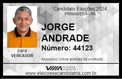 Candidato JORGE ANDRADE 2024 - PRIMAVERA - Eleições