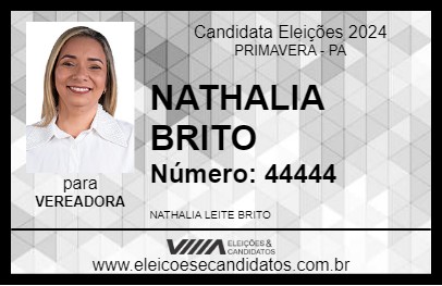 Candidato NATHALIA BRITO 2024 - PRIMAVERA - Eleições