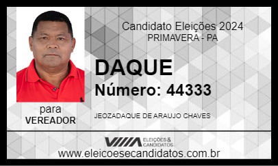 Candidato DAQUE 2024 - PRIMAVERA - Eleições