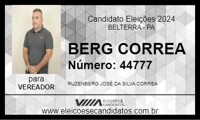 Candidato BERG CORREA 2024 - BELTERRA - Eleições