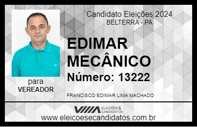 Candidato EDIMAR MECÂNICO 2024 - BELTERRA - Eleições