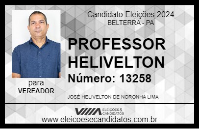 Candidato PROFESSOR HELIVELTON 2024 - BELTERRA - Eleições